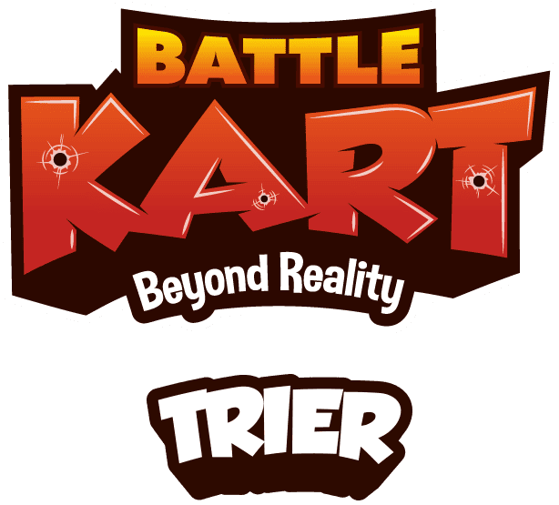 BattleKart Logo mit Slogan 'Beyond Reality' und Standort Trier.