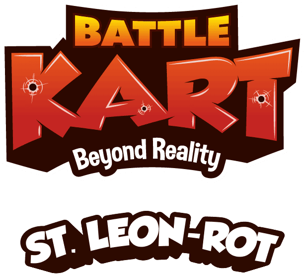 BattleKart Logo mit Slogan 'Beyond Reality' und Standort St. Leon-Rot.